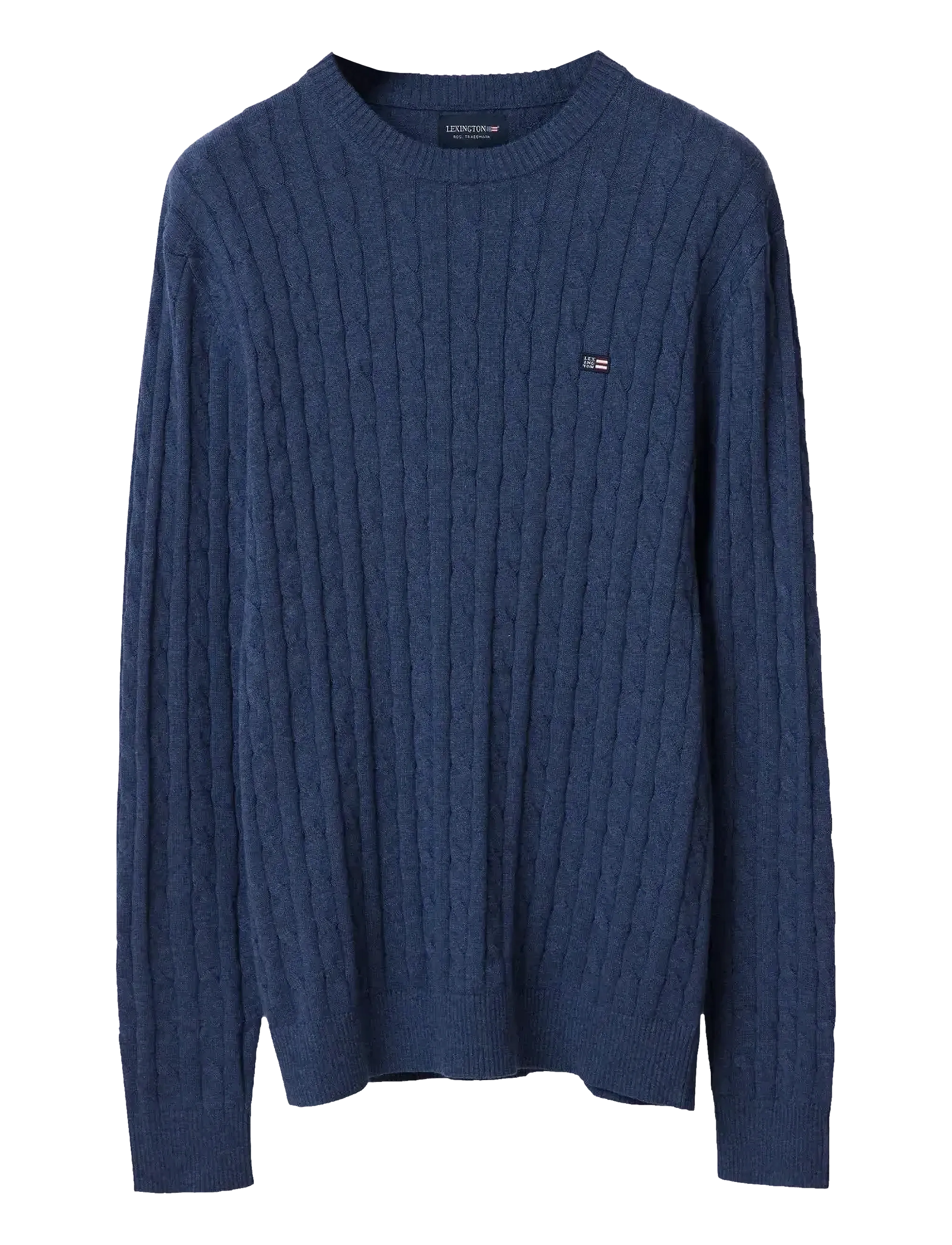 Lexington Clothing Cotton Cable Knitted Sweater - Strickmode - DARK BLUE / navy