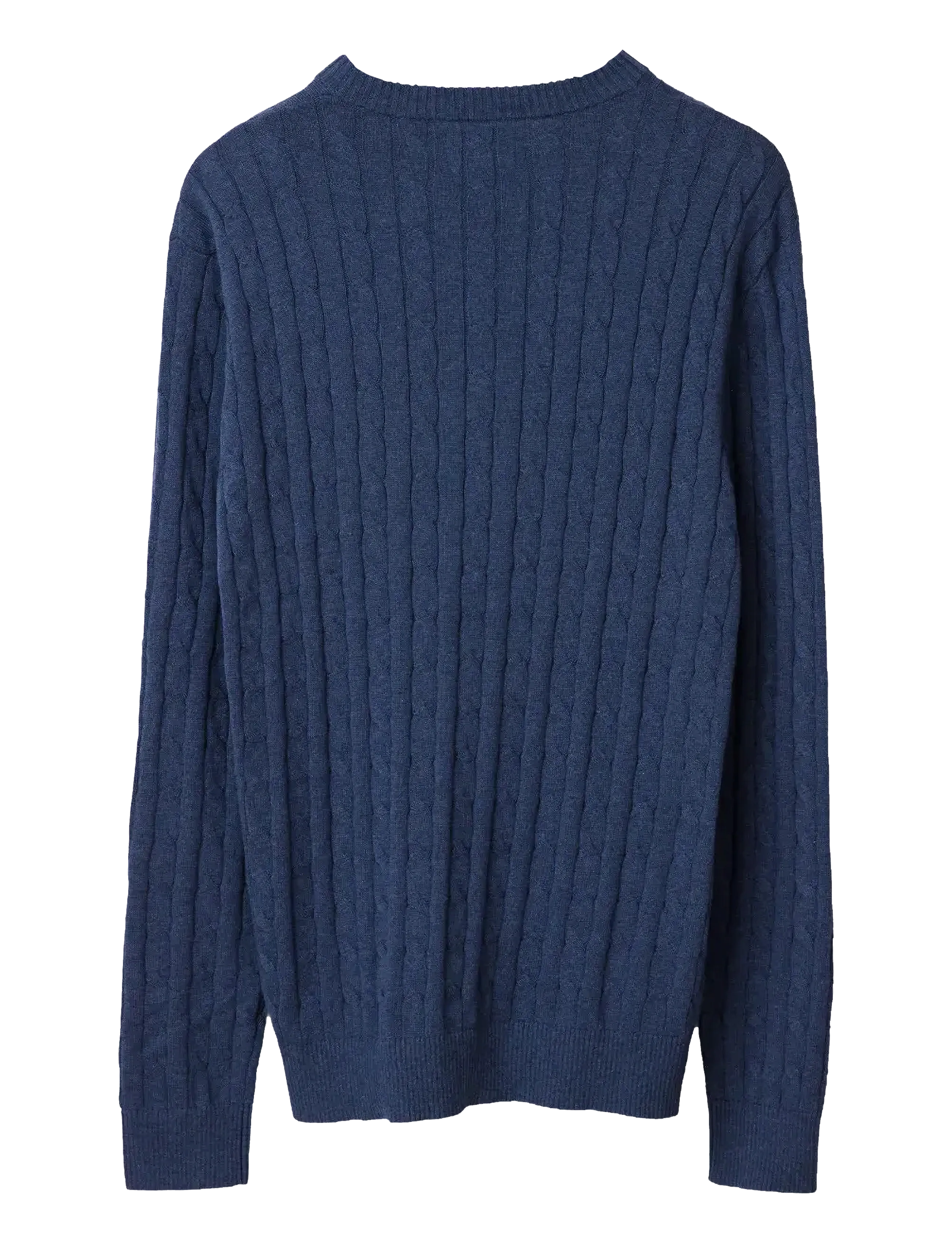 Lexington Clothing - Cotton Cable Knitted Sweater - round necks - dark blue - 1
