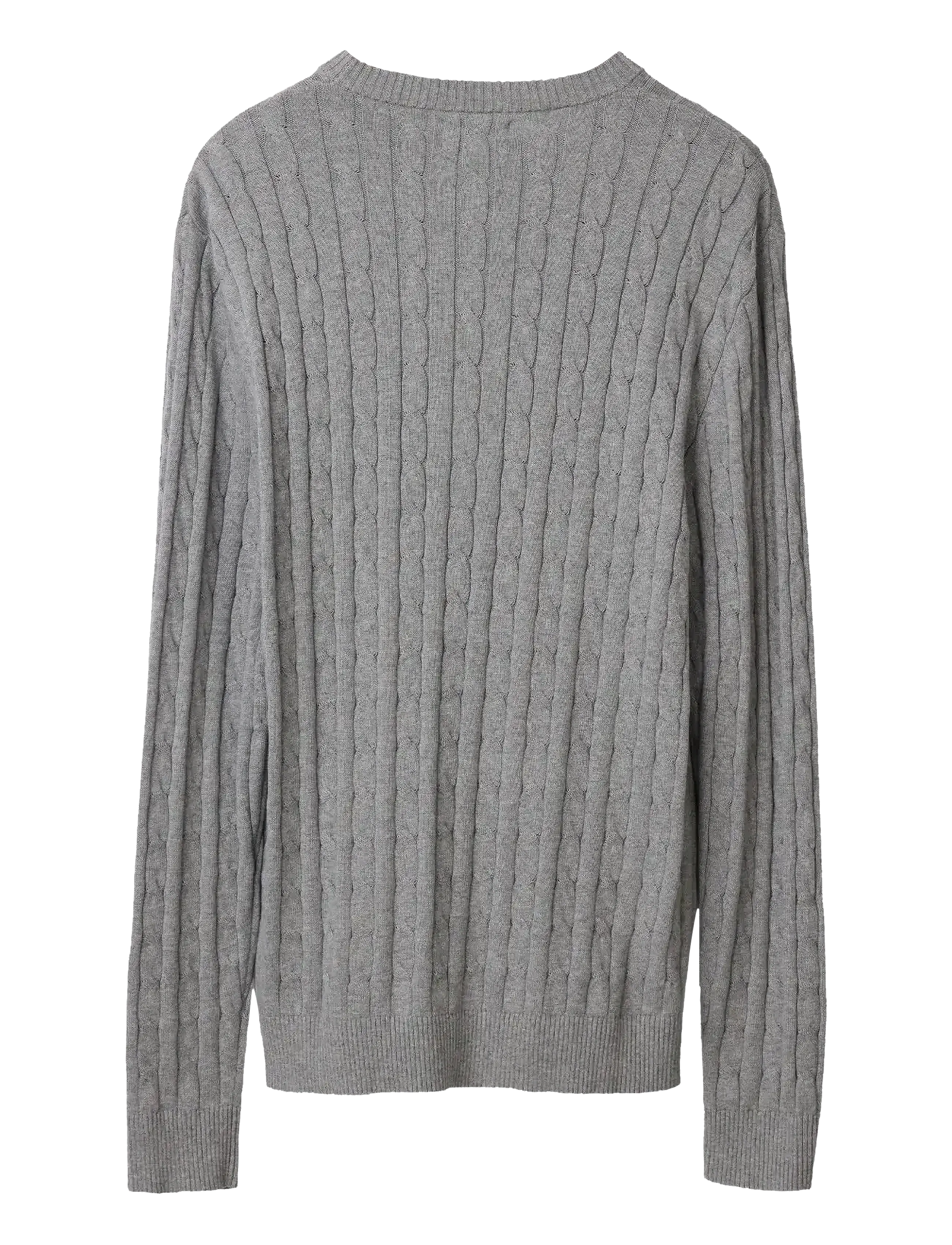 Lexington Clothing - Cotton Cable Knitted Sweater - rundhals - light grey melange - 1