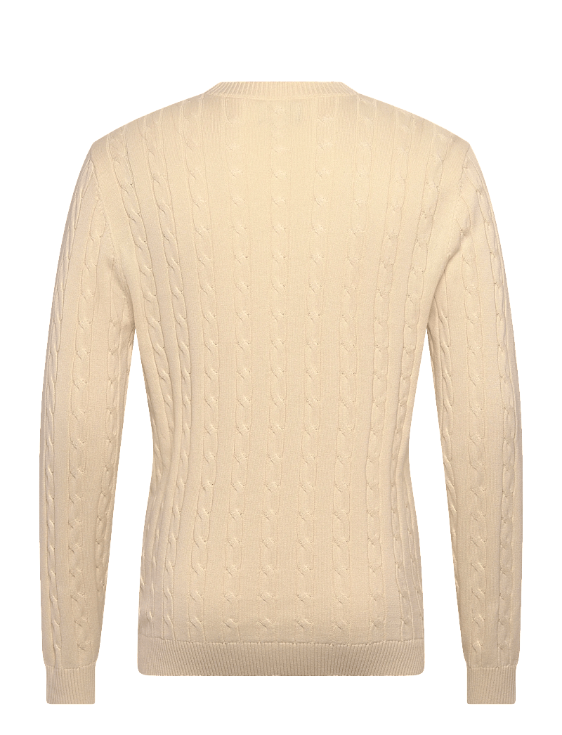 Lexington Clothing - Cotton Cable Knitted Sweater - rund hals - offwhite - 1