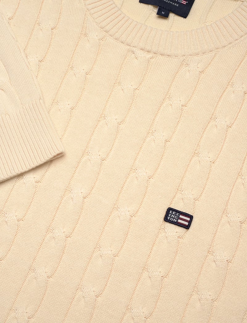 Lexington Clothing - Cotton Cable Knitted Sweater - rund hals - offwhite - 2