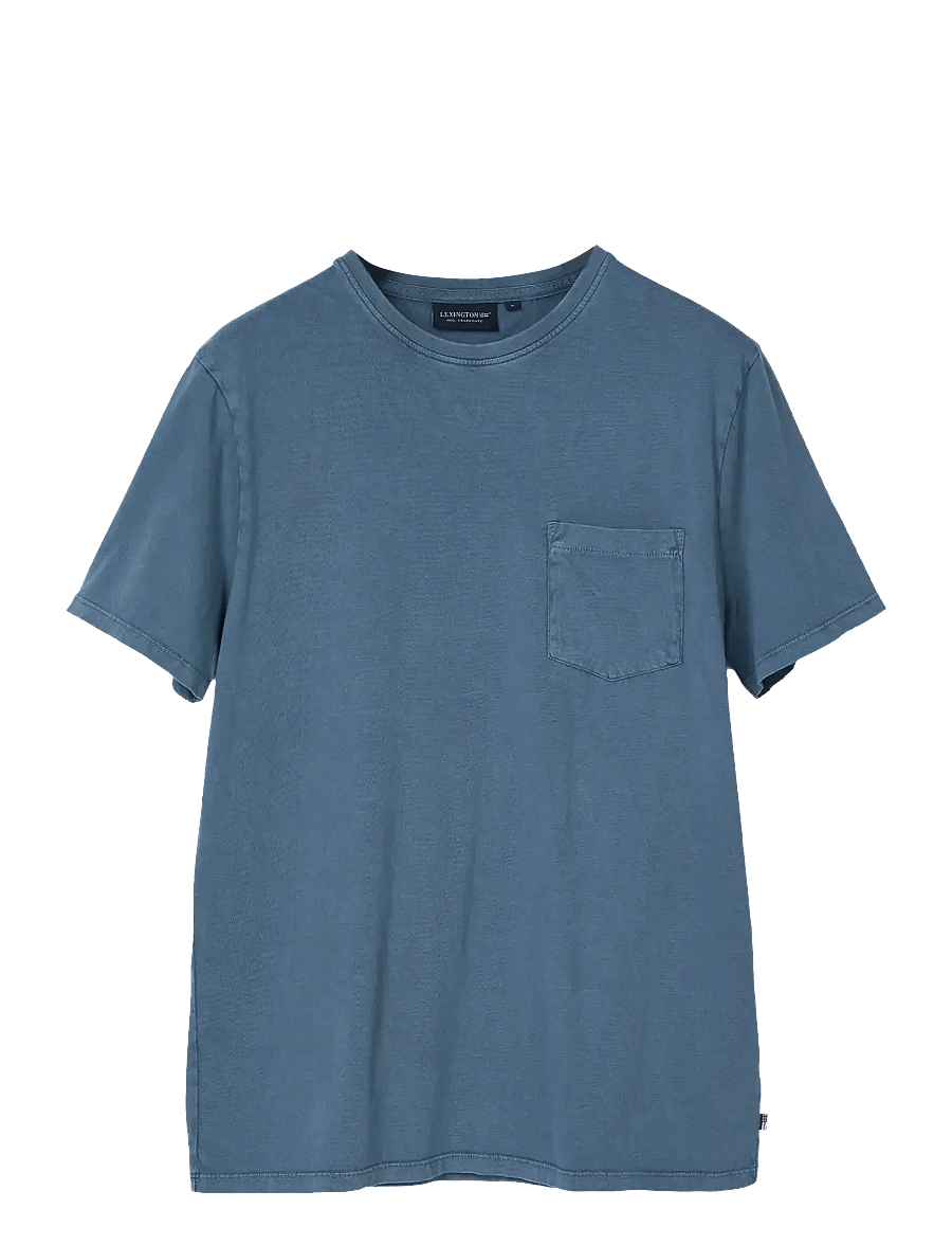 Lexington Clothing - Midweight Organic Cotton Tee - kortærmede t-shirts - medium blue - 0