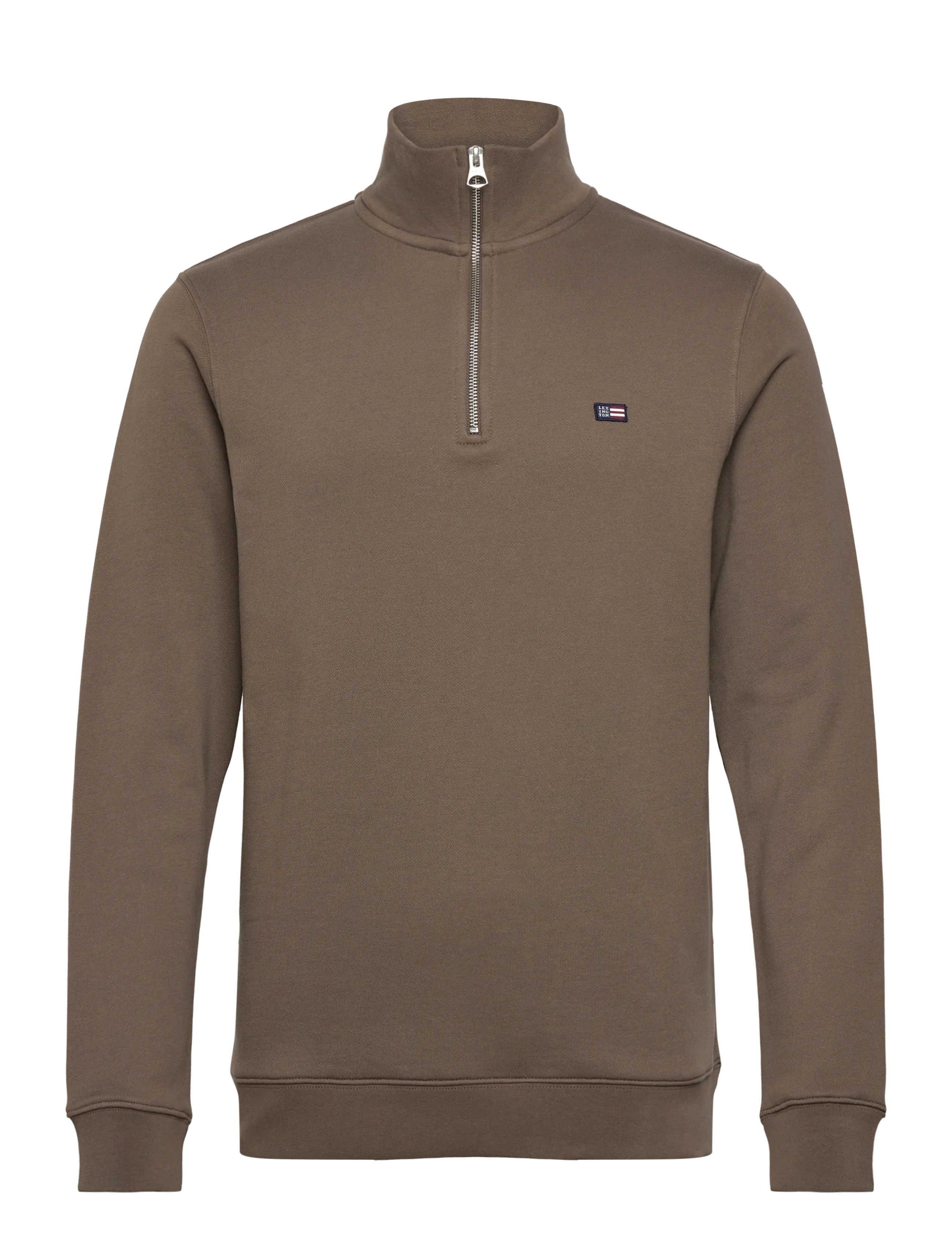 Lexington Clothing Organic Cotton Half-Zip Sweatshirt - Sweatshirts & hættetrøjer - GREEN / brown