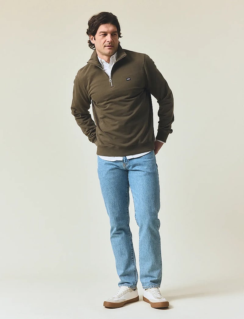 Lexington Clothing - Organic Cotton Half-Zip Sweatshirt - shoppa efter tillfälle - green - 0