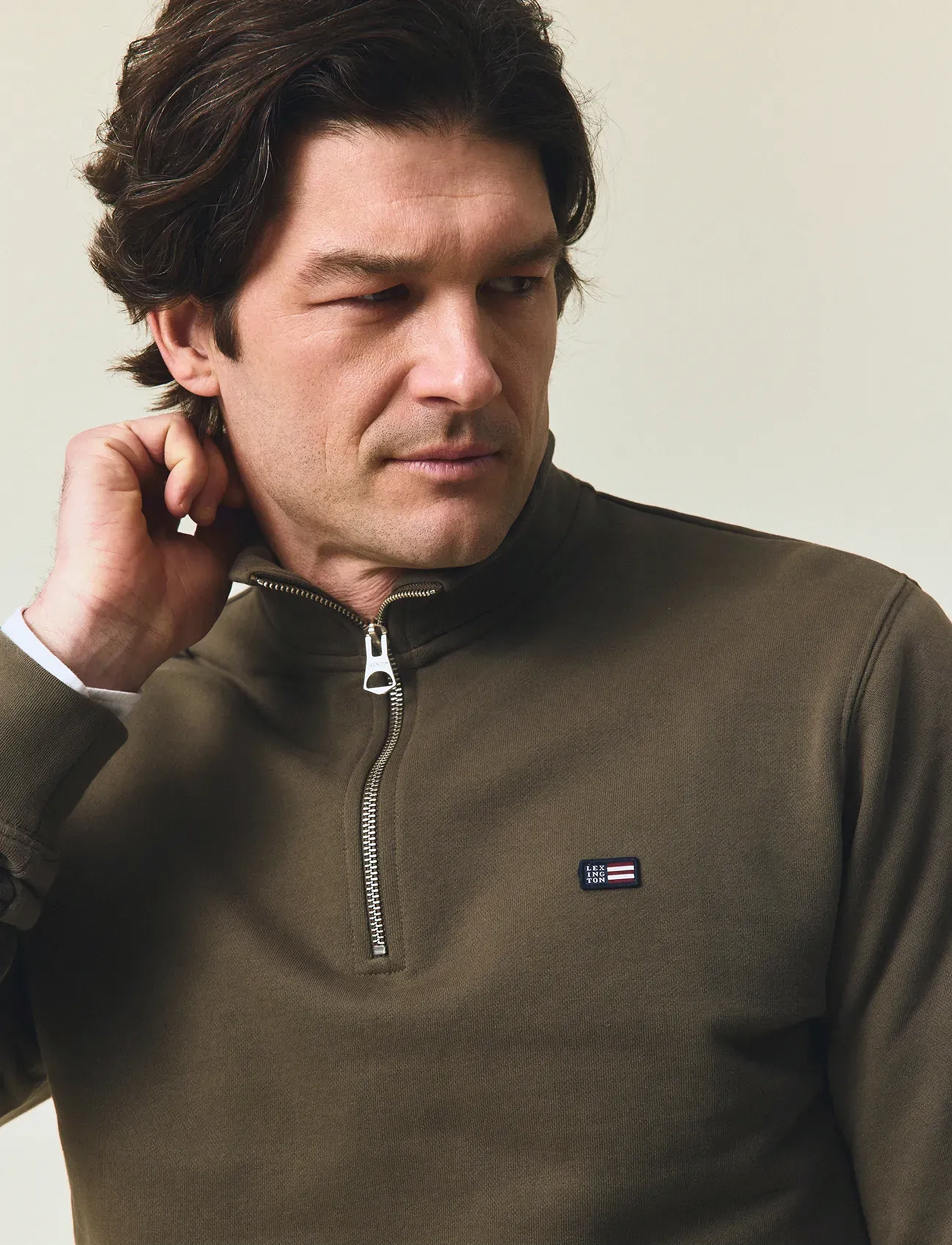 Lexington Clothing - Organic Cotton Half-Zip Sweatshirt - green - 4
