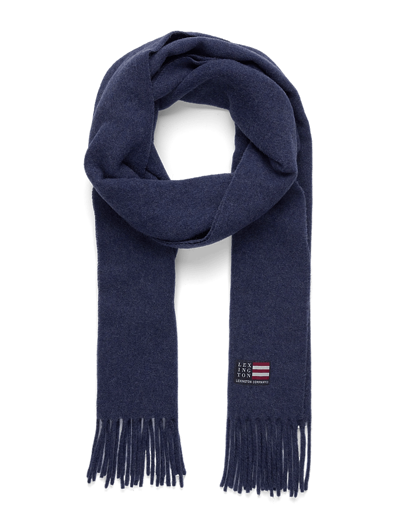 Lexington Clothing - Recycled Wool Blend Scarf - halstørklæder - blue melange - 0