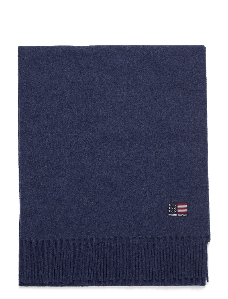 Lexington Clothing - Recycled Wool Blend Scarf - halstørklæder - blue melange - 1