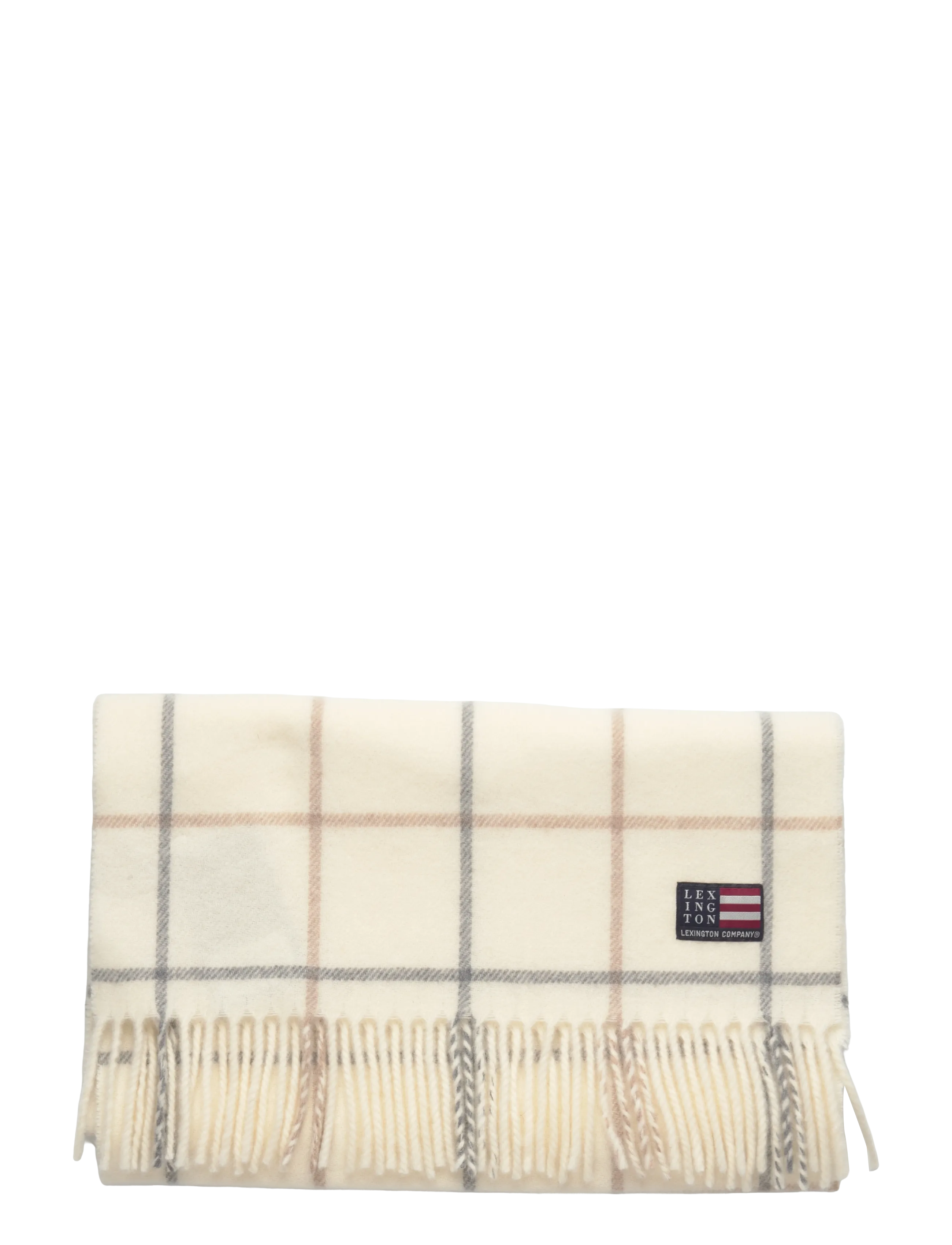 Lexington Clothing - Recycled Wool Blend Scarf - winterschals - grey/beige check - 1