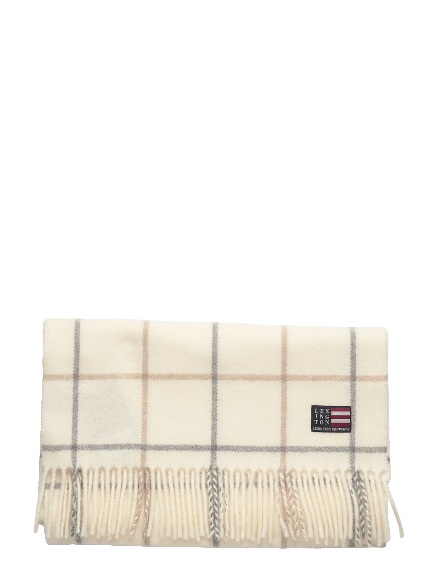 Lexington Clothing - Recycled Wool Blend Scarf - winterschals - grey/beige check - 1