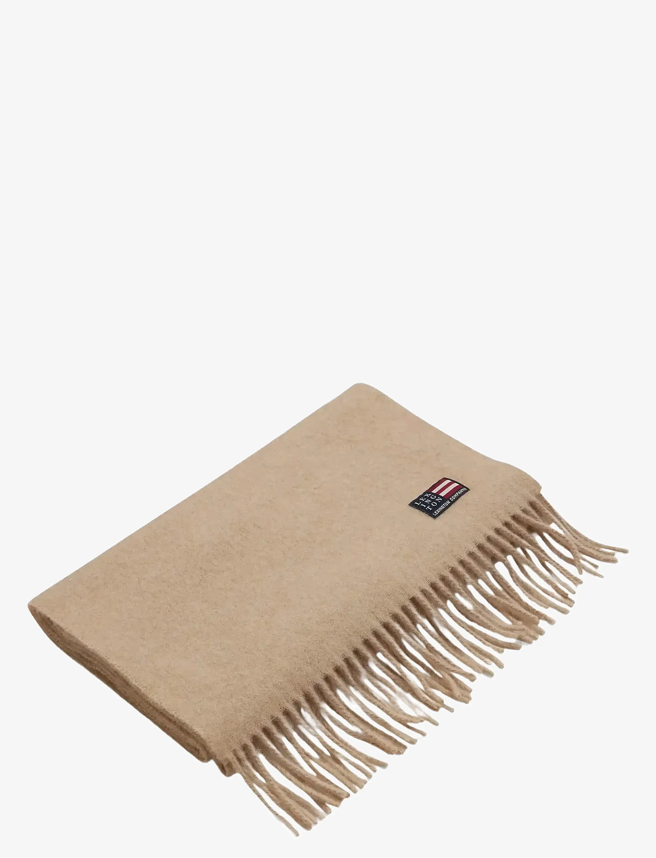Lexington Clothing - Recycled Wool Blend Scarf - halstørklæder - light brown melange - 0