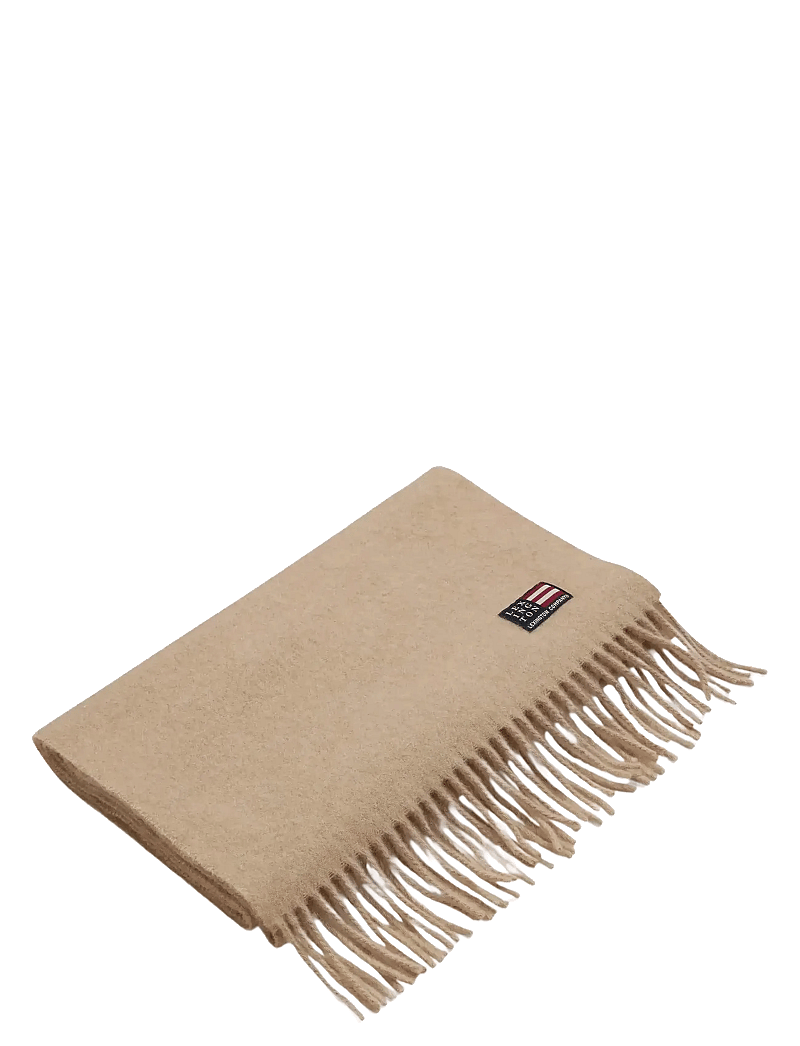 Lexington Clothing - Recycled Wool Blend Scarf - halstørklæder - light brown melange - 0