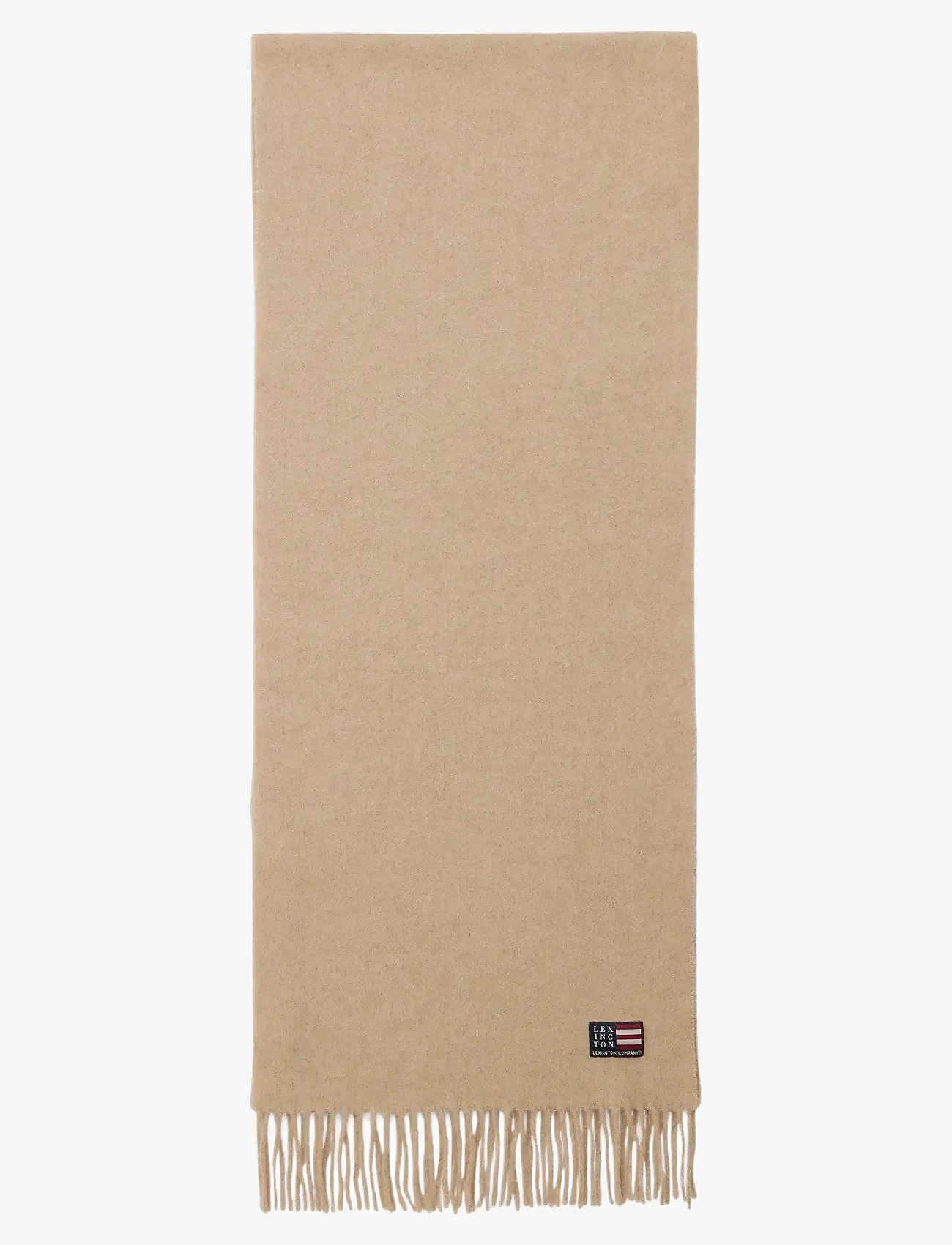 Lexington Clothing - Recycled Wool Blend Scarf - halstørklæder - light brown melange - 1