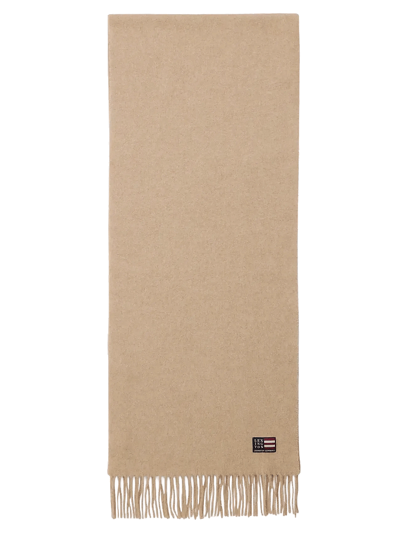 Lexington Clothing - Recycled Wool Blend Scarf - halstørklæder - light brown melange - 1