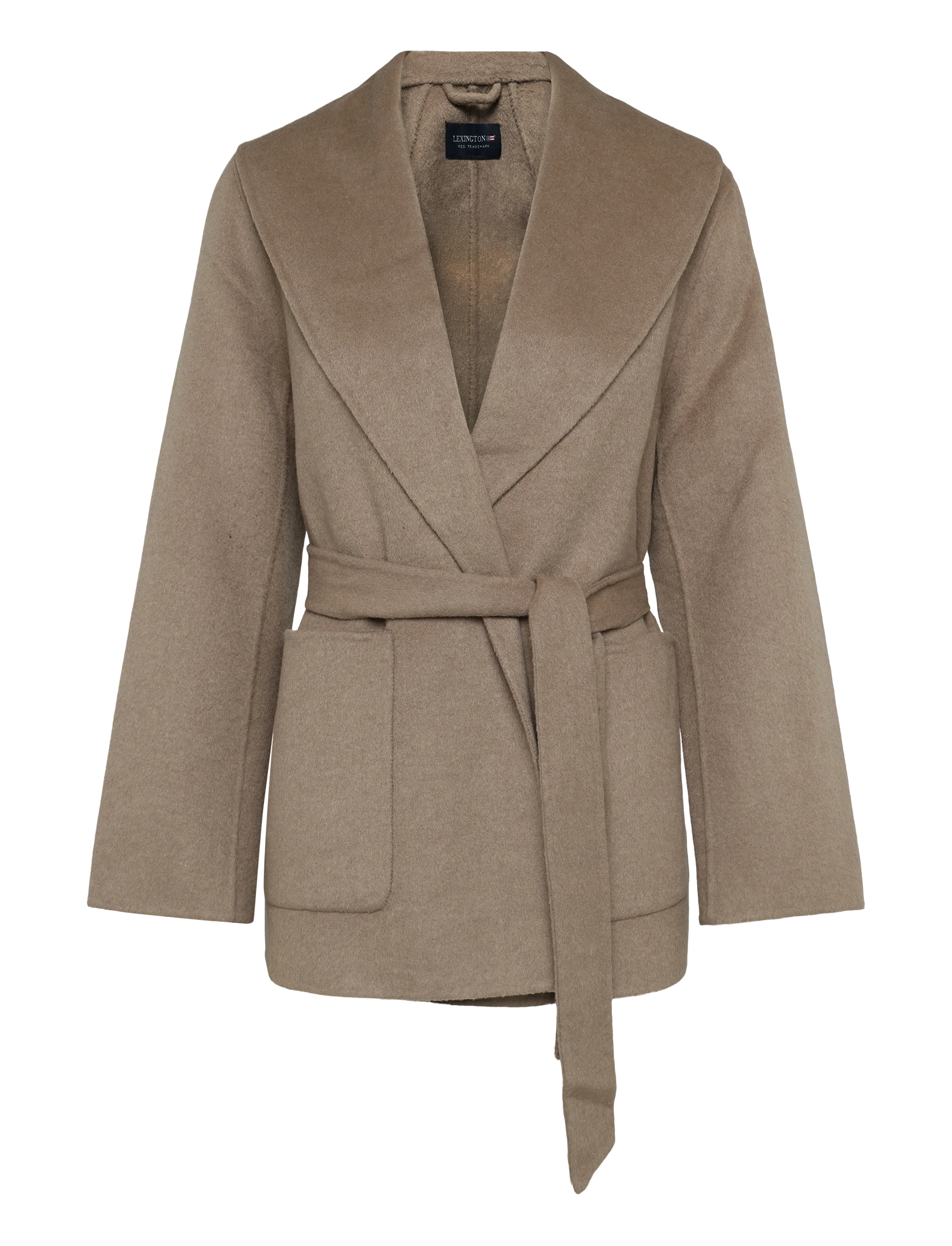LEXINGTON CLOTHING Belted Wolle Blend Jacke Braun - L - Damen