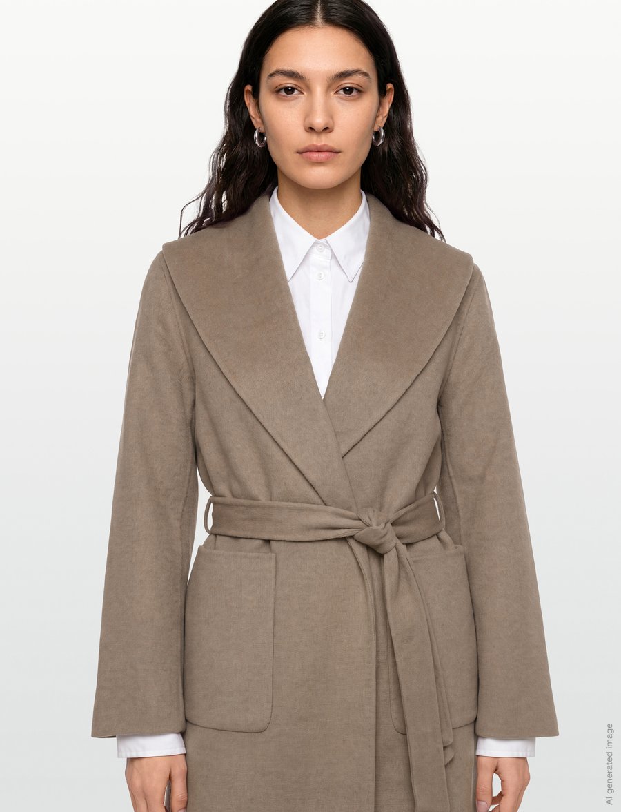 Lexington Clothing - Belted Wool Blend Jacket - ulljackor - light brown - 3