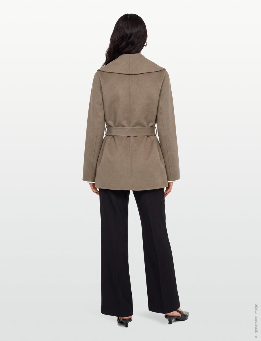 Lexington Clothing - Belted Wool Blend Jacket - ulljackor - light brown - 4