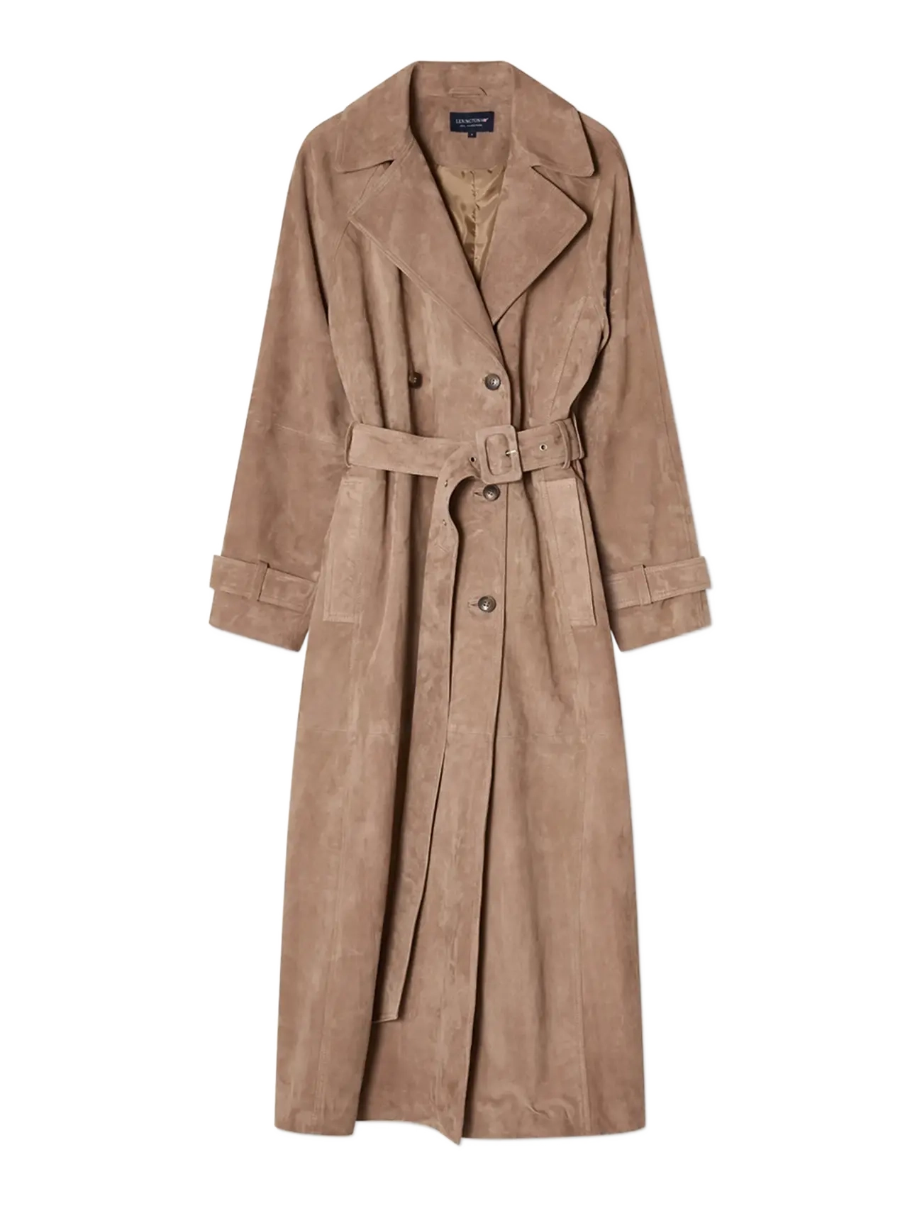 Lexington Clothing - Suede Trench Coat - trenchcoats - mid-brown - 1