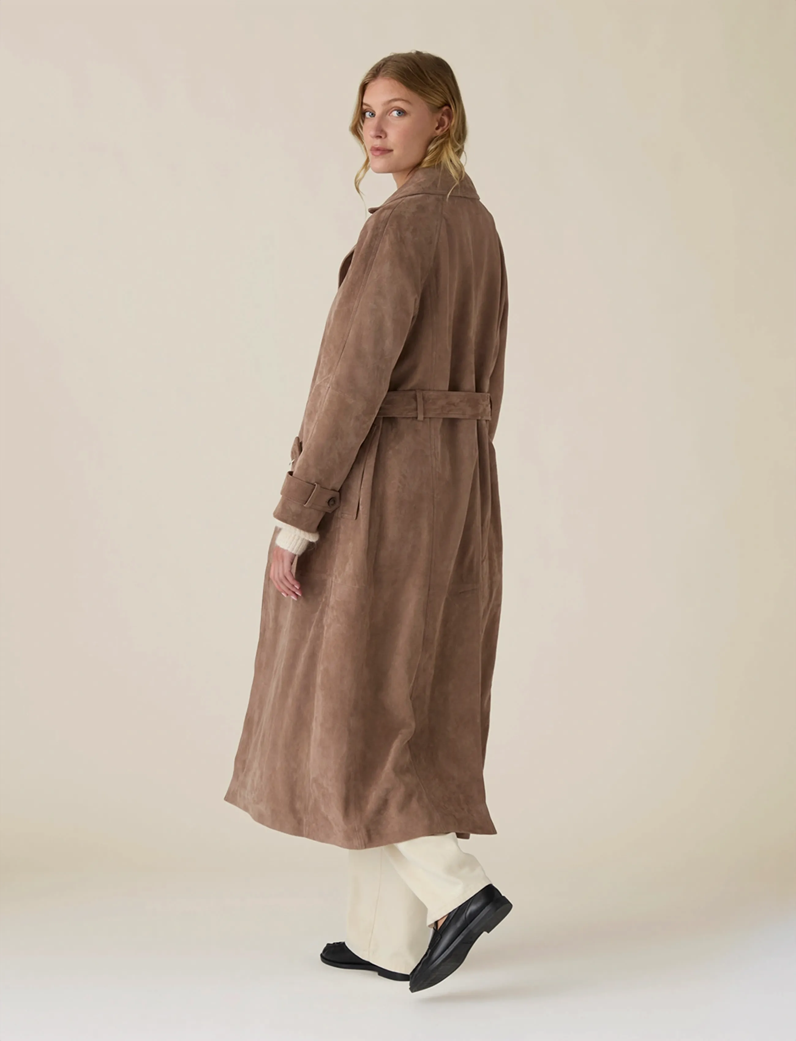 Lexington Clothing - Suede Trench Coat - trenchcoats - mid-brown - 2