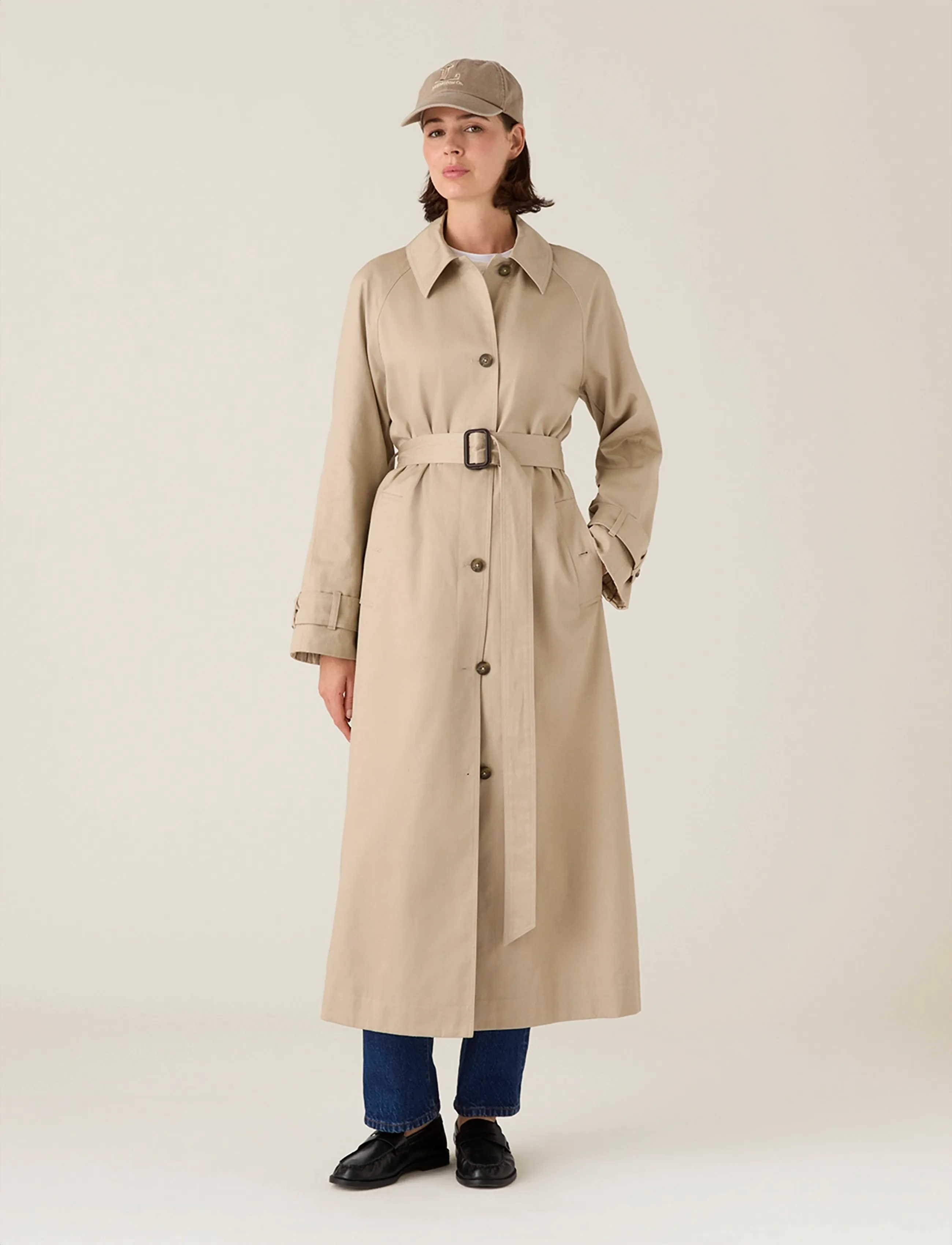 Lexington Clothing Cotton Blend Overcoat - Vårkappor - LIGHT BEIGE / beige