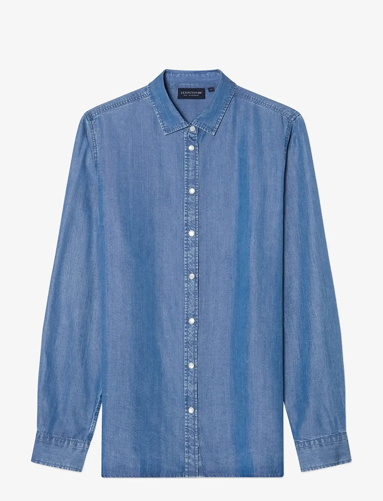 Lexington Clothing - Classic Fit Lyocell Denim Shirt - jeansskjortor - medium blue denim - 1