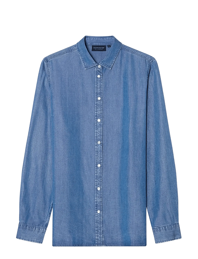 Lexington Clothing - Classic Fit Lyocell Denim Shirt - jeansskjortor - medium blue denim - 1