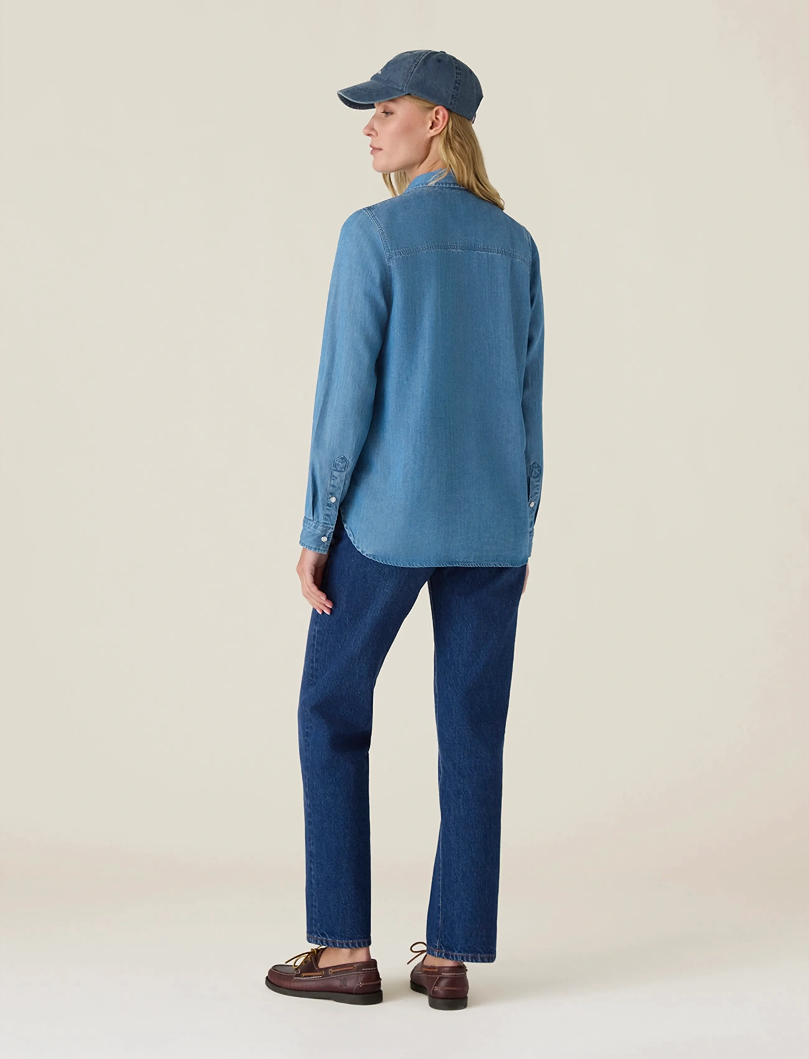 Lexington Clothing - Classic Fit Lyocell Denim Shirt - džinsiniai marškiniai - medium blue denim - 3