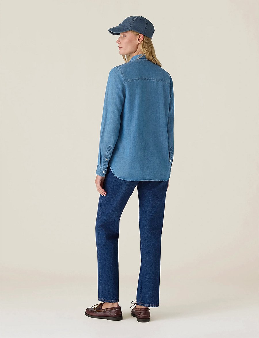 Lexington Clothing - Classic Fit Lyocell Denim Shirt - džinsiniai marškiniai - medium blue denim - 3