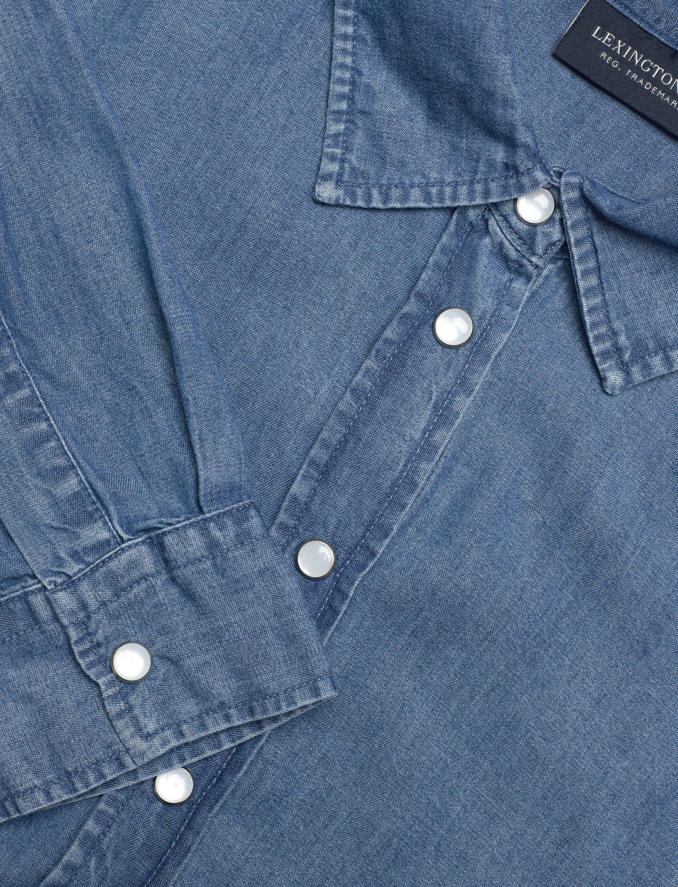 Lexington Clothing - Classic Fit Lyocell Denim Shirt - džinsiniai marškiniai - medium blue denim - 5
