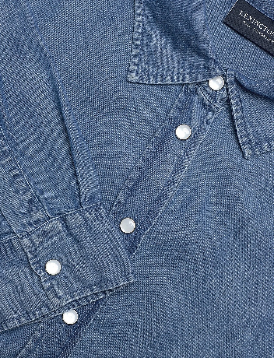 Lexington Clothing - Classic Fit Lyocell Denim Shirt - džinsiniai marškiniai - medium blue denim - 5
