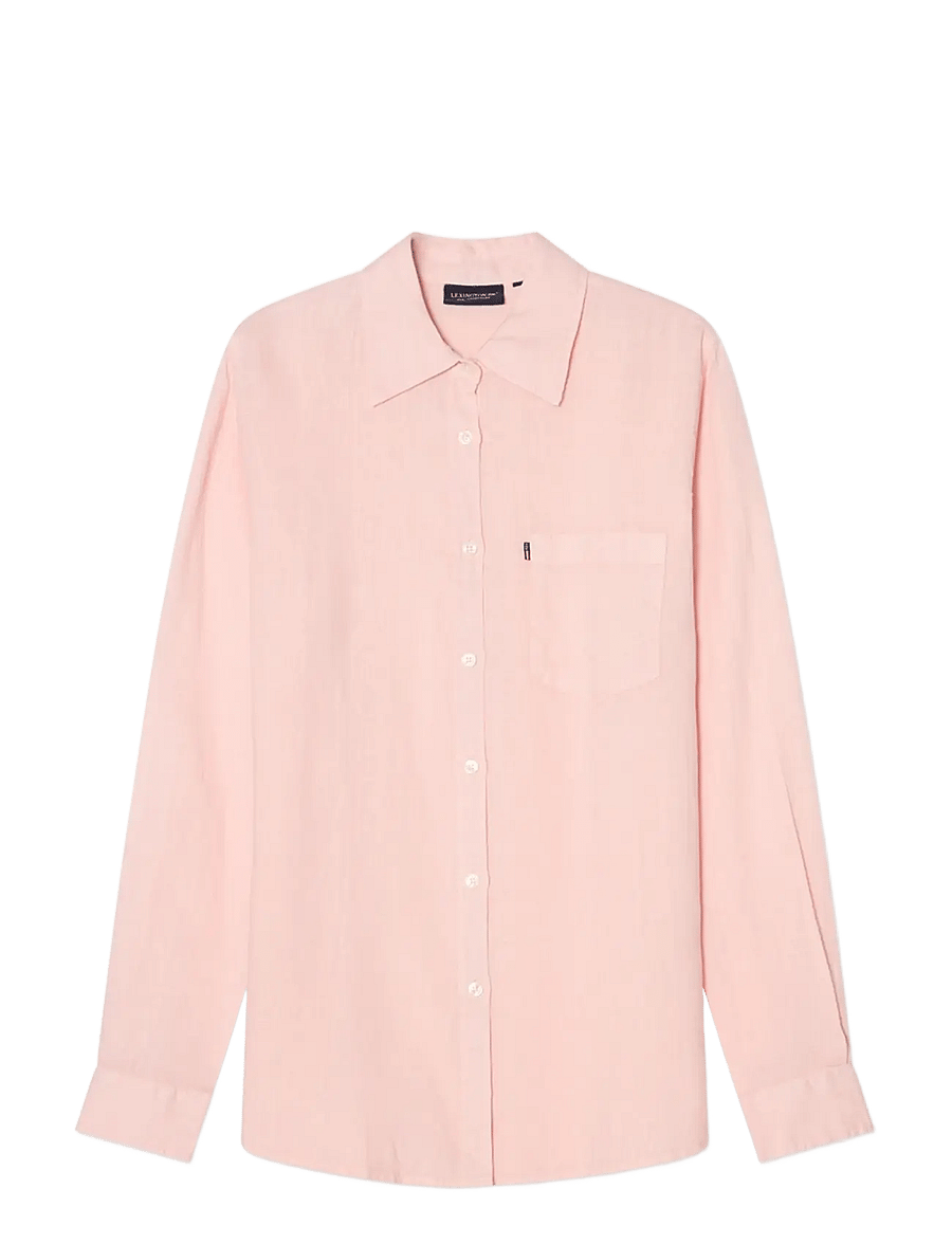 Lexington Clothing - Classic Linen Shirt - langærmede skjorter - light pink - 1