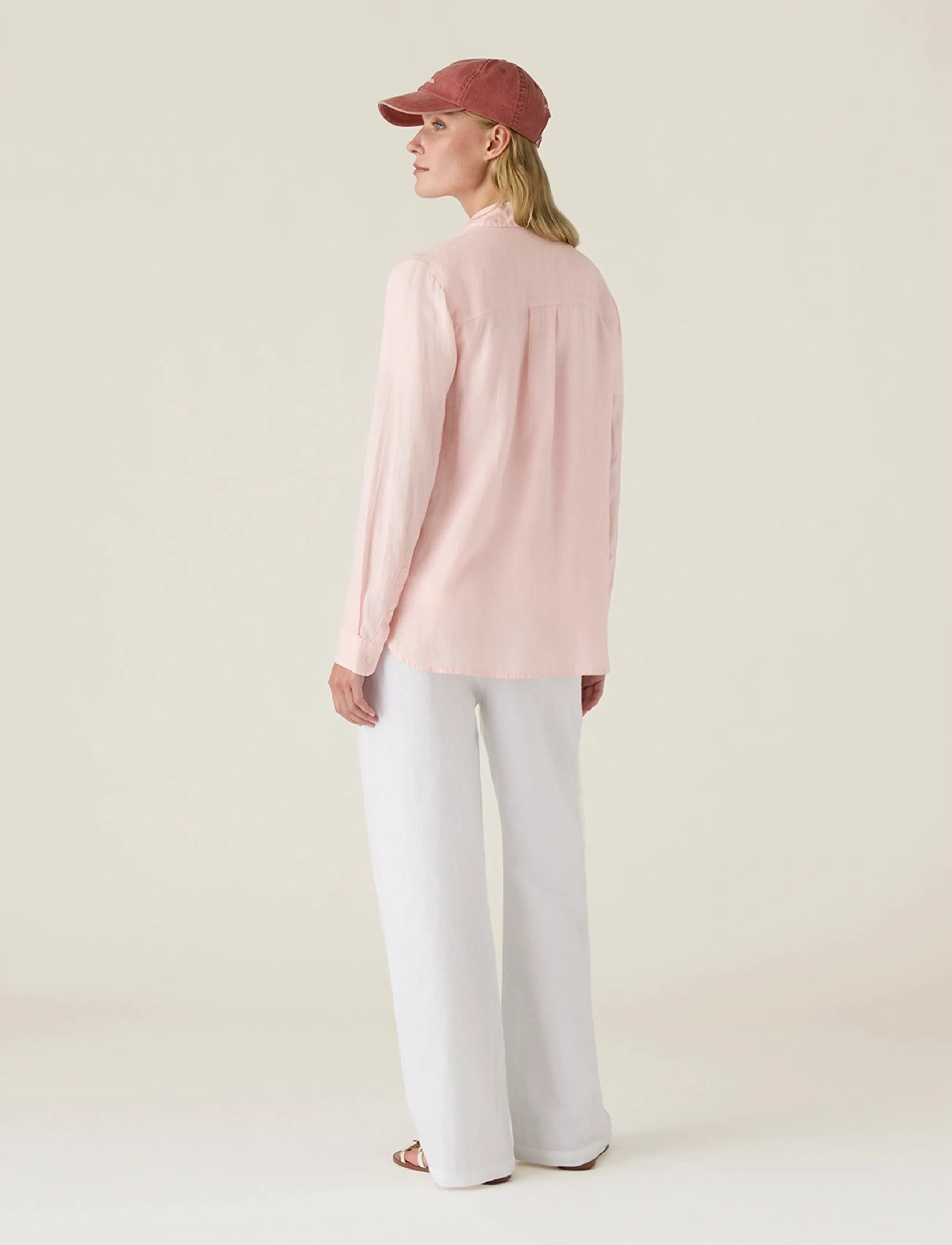 Lexington Clothing - Classic Linen Shirt - langærmede skjorter - light pink - 2