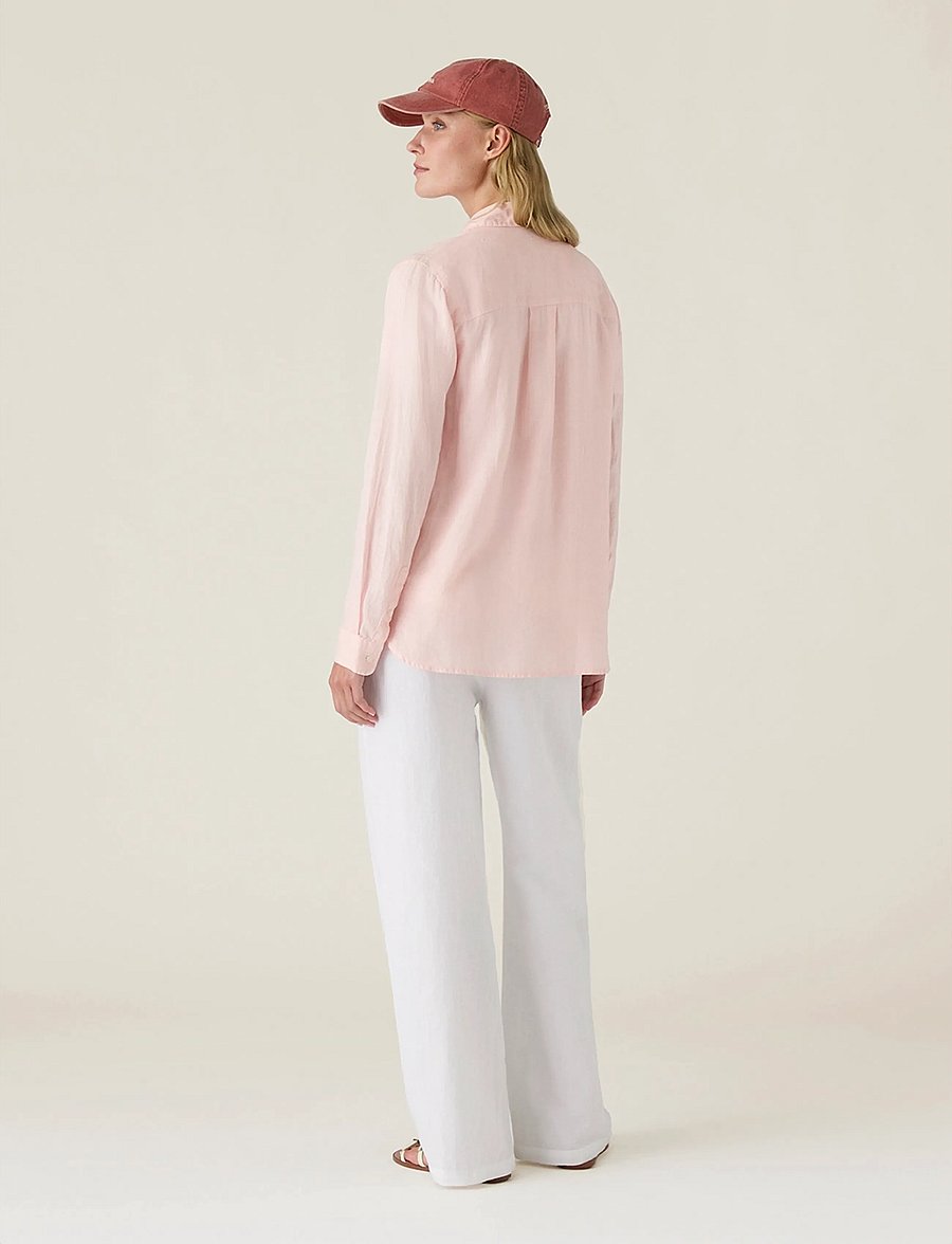 Lexington Clothing - Classic Linen Shirt - langærmede skjorter - light pink - 2