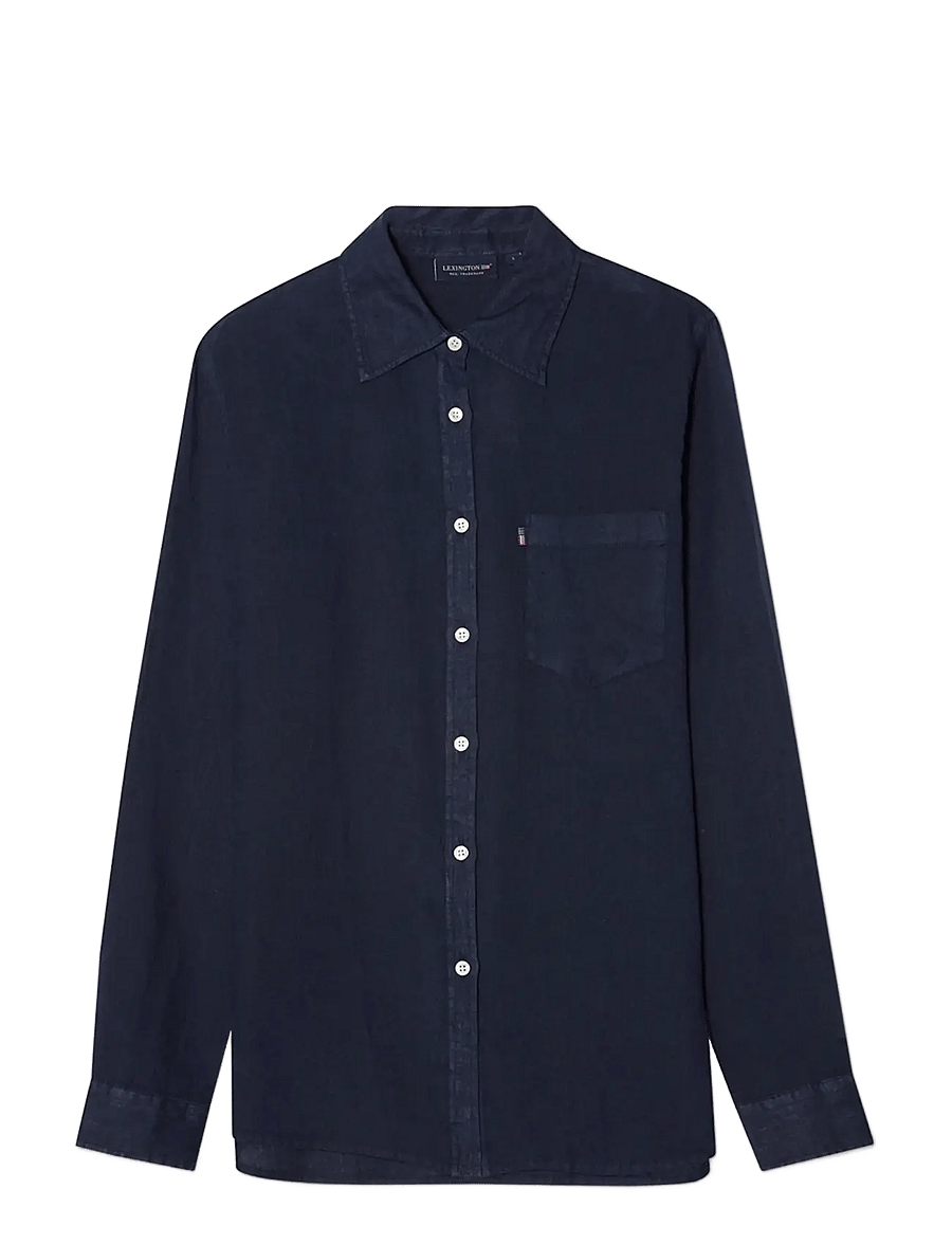 Lexington Clothing - Classic Linen Shirt - langærmede skjorter - navy - 1