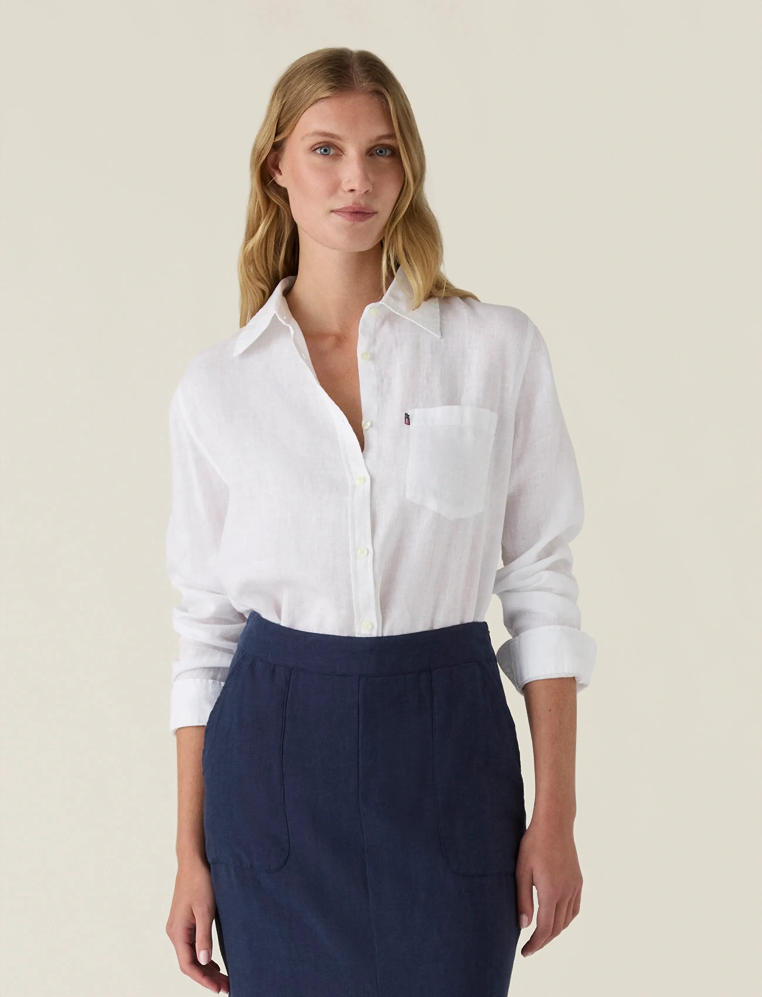 Lexington Clothing - Classic Linen Shirt - langærmede skjorter - navy - 2