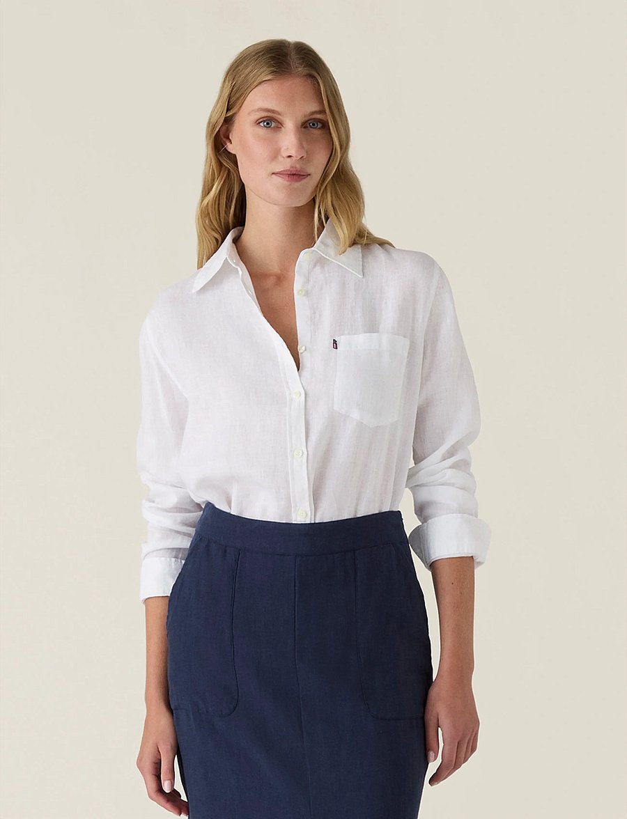 Lexington Clothing - Classic Linen Shirt - langærmede skjorter - navy - 2