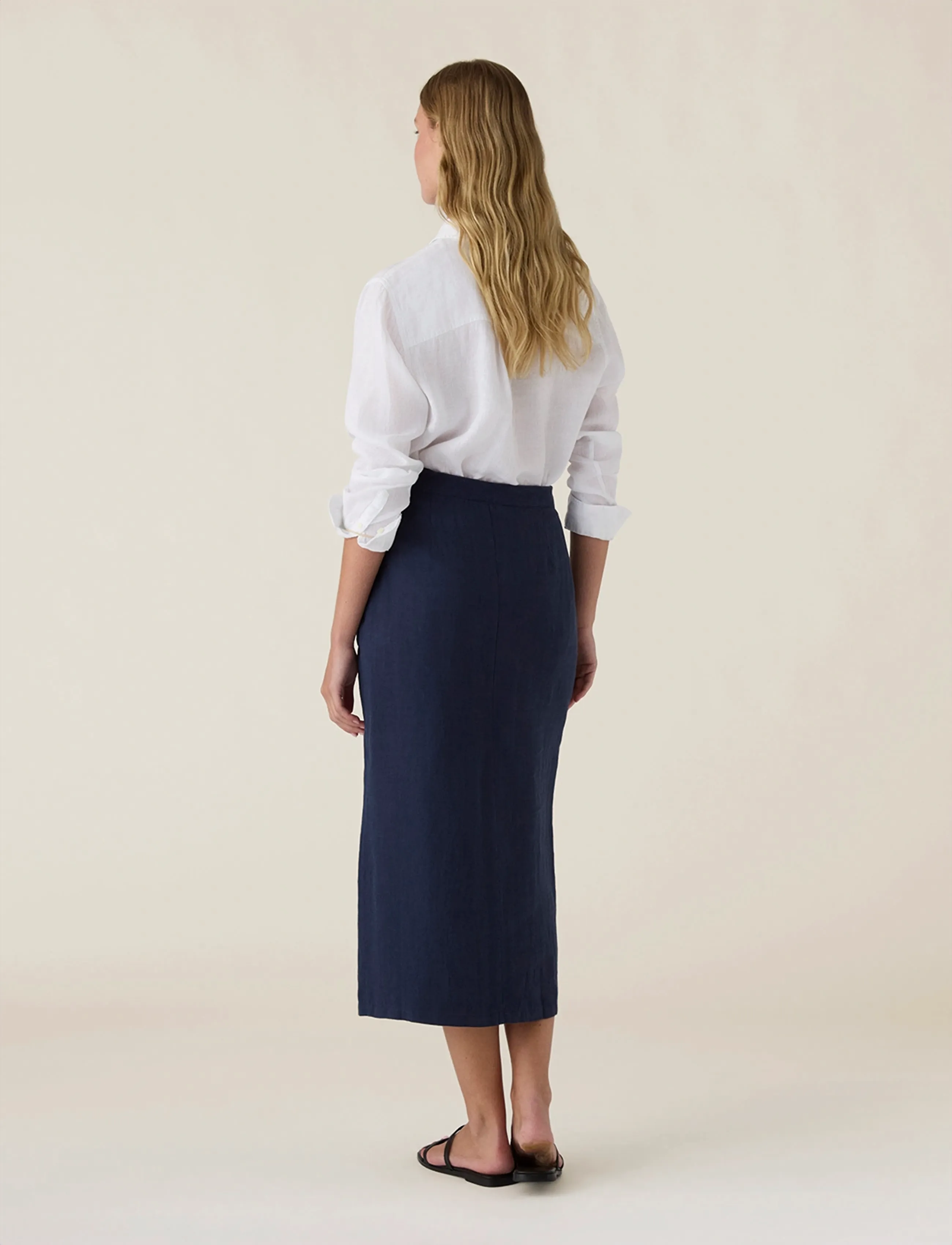 Lexington Clothing - Classic Linen Shirt - langærmede skjorter - navy - 3