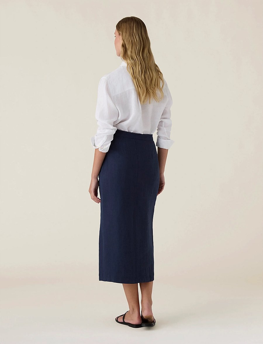Lexington Clothing - Classic Linen Shirt - langærmede skjorter - navy - 3