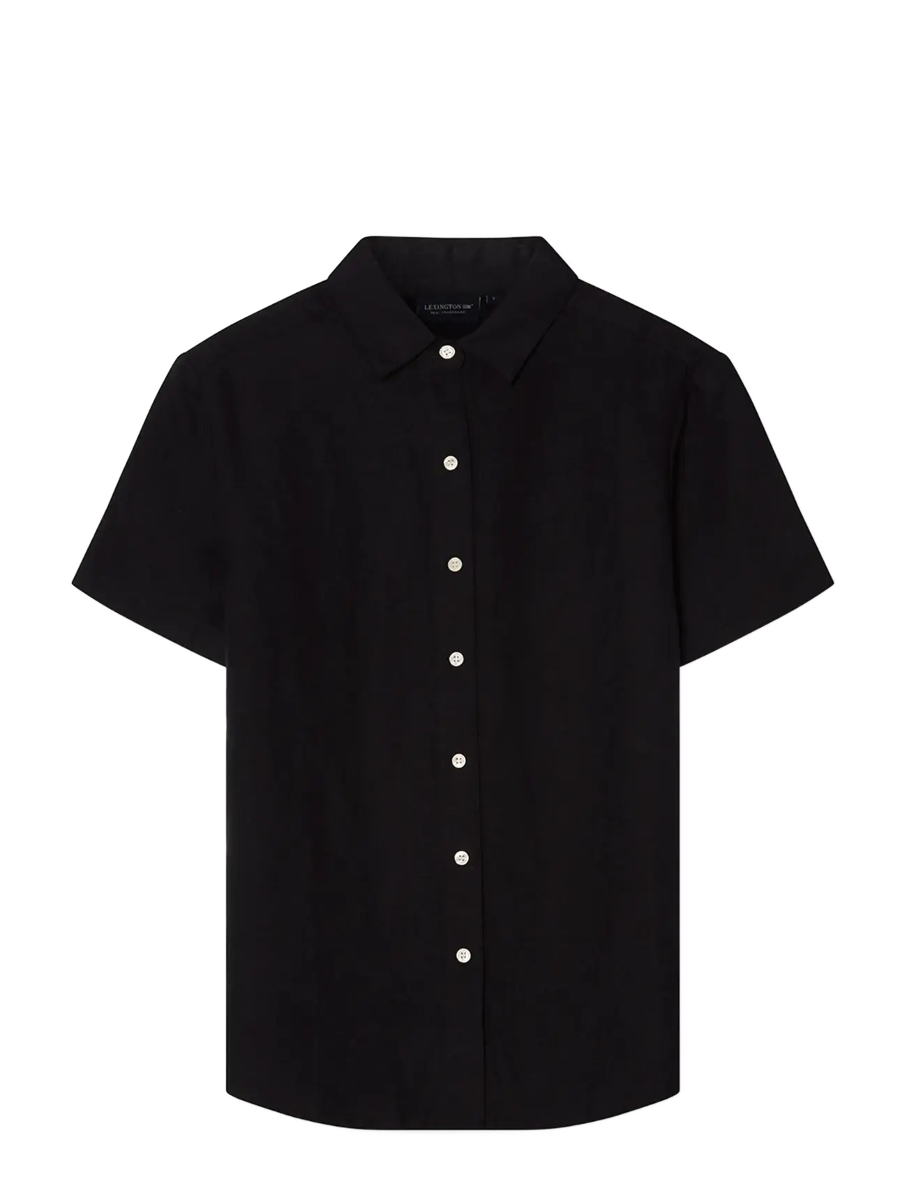 Lexington Clothing Casual Short Sleeve Linen Shirt - Kleidung - BLACK / black