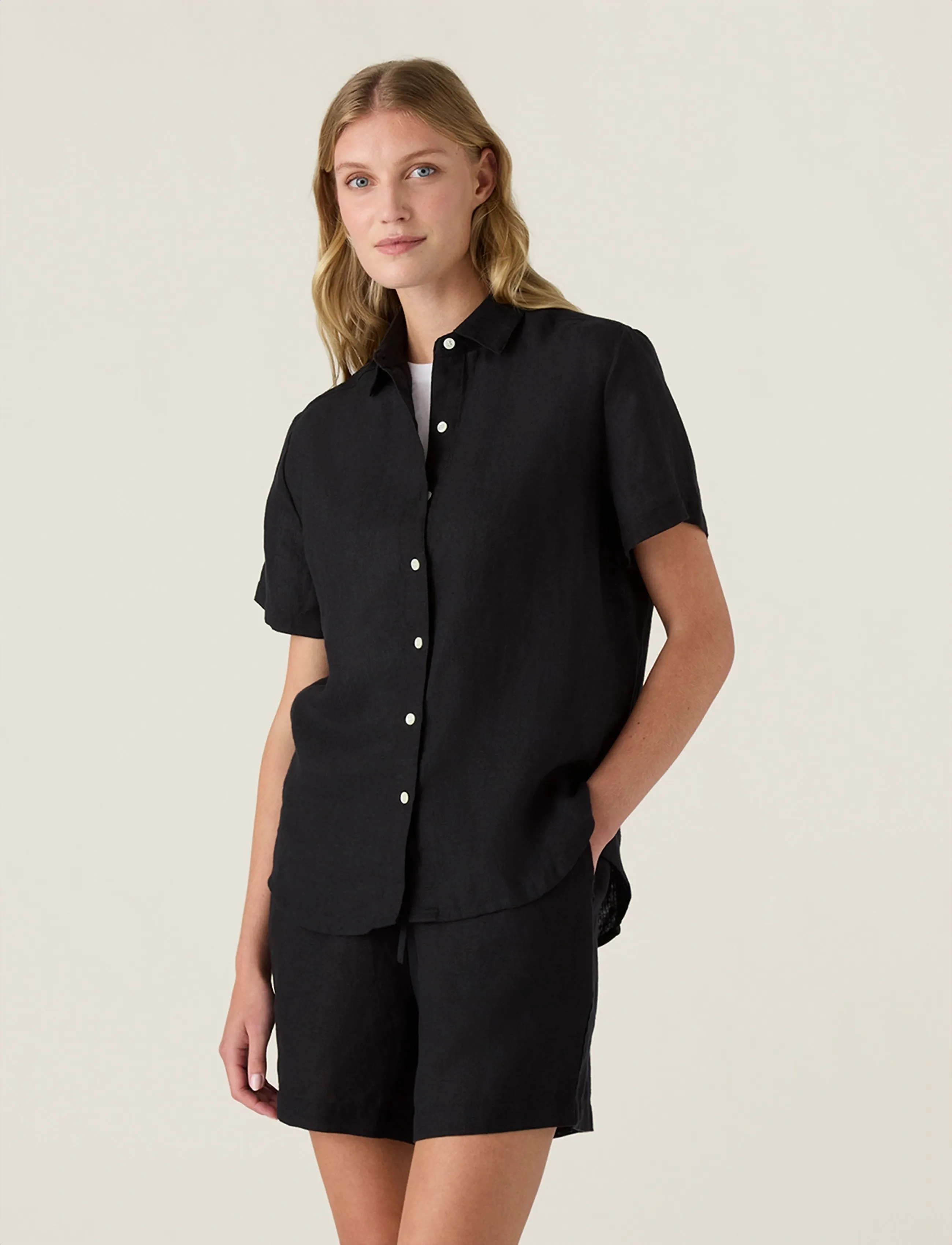 Lexington Clothing - Casual Short Sleeve Linen Shirt - chemises à manches courtes - black - 2