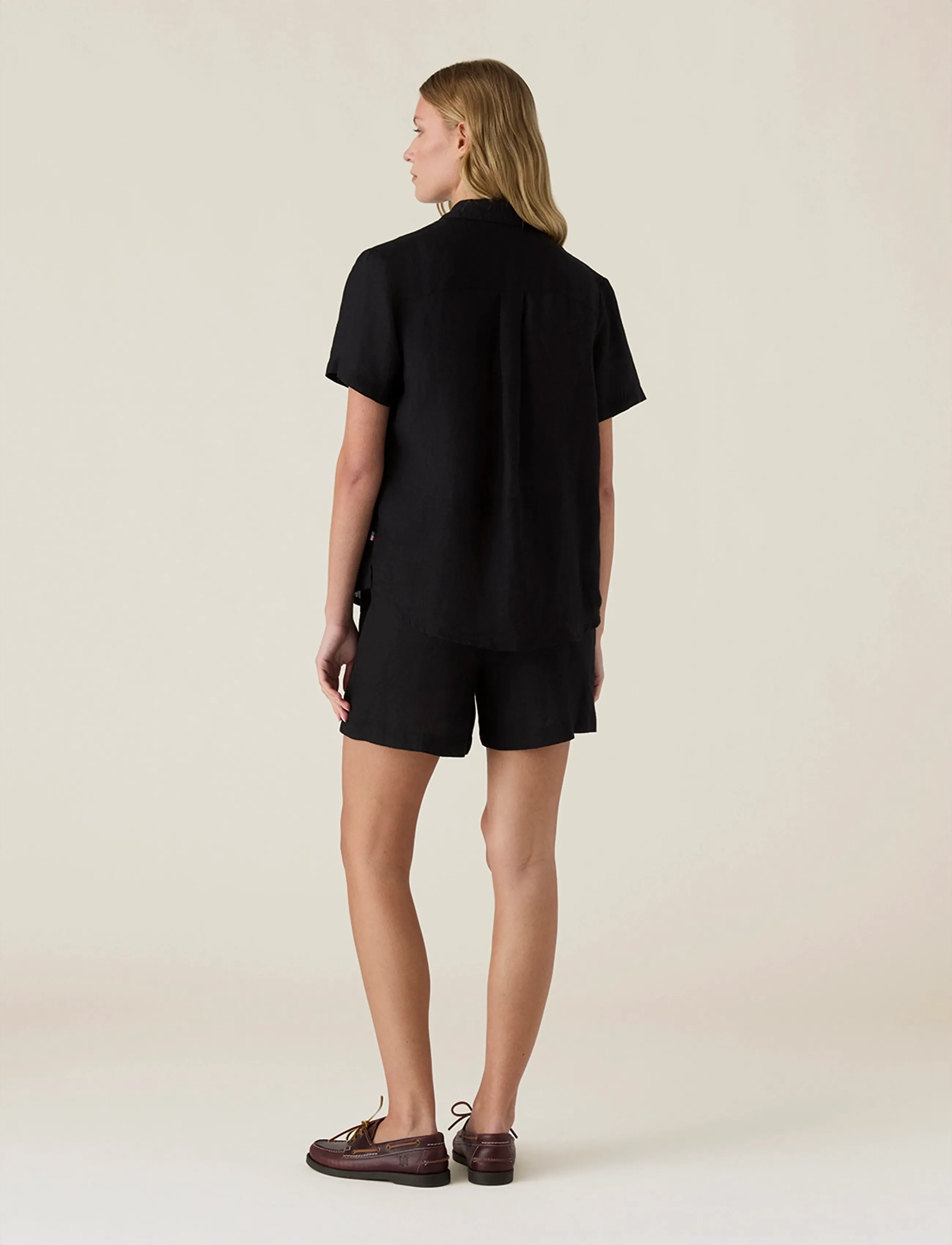 Lexington Clothing - Casual Short Sleeve Linen Shirt - chemises à manches courtes - black - 3