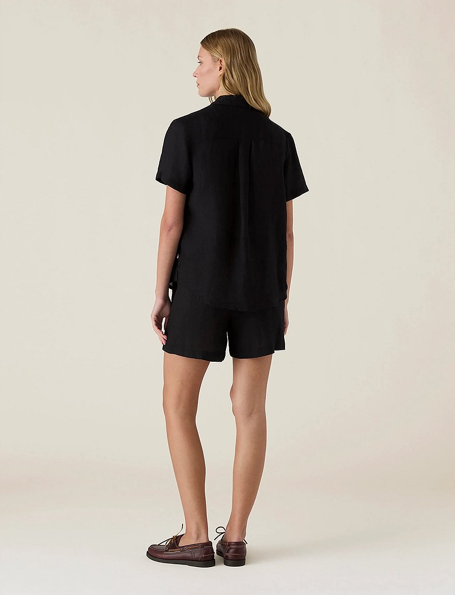 Lexington Clothing - Casual Short Sleeve Linen Shirt - chemises à manches courtes - black - 3
