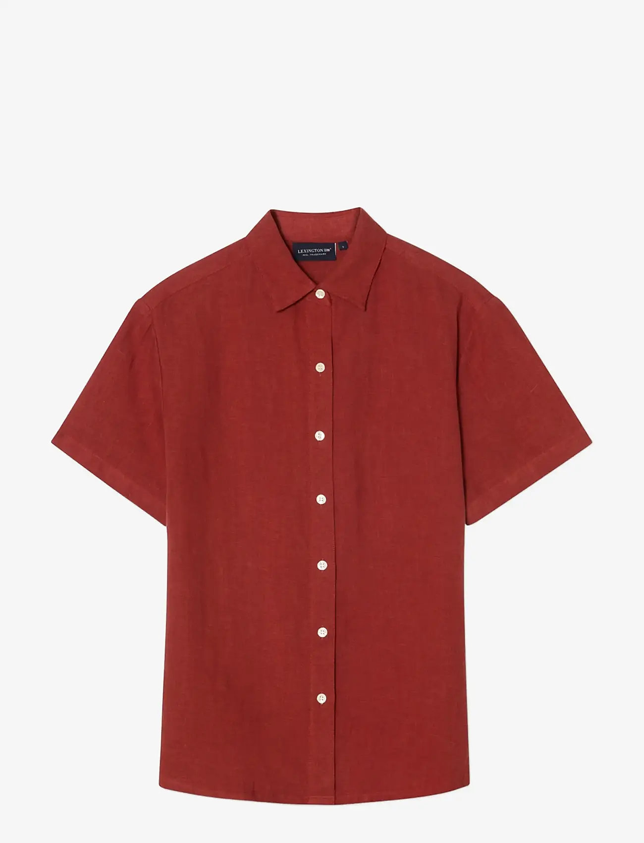 Lexington Clothing - Casual Short Sleeve Linen Shirt - kurzärmlige hemden - rust - 1