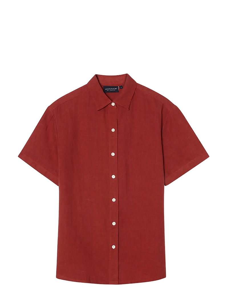 Lexington Clothing - Casual Short Sleeve Linen Shirt - kurzärmlige hemden - rust - 1