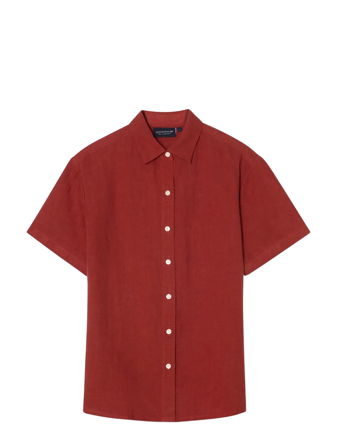 Lexington Clothing Casual Short Sleeve Linen Shirt - Kampagne - RUST / red