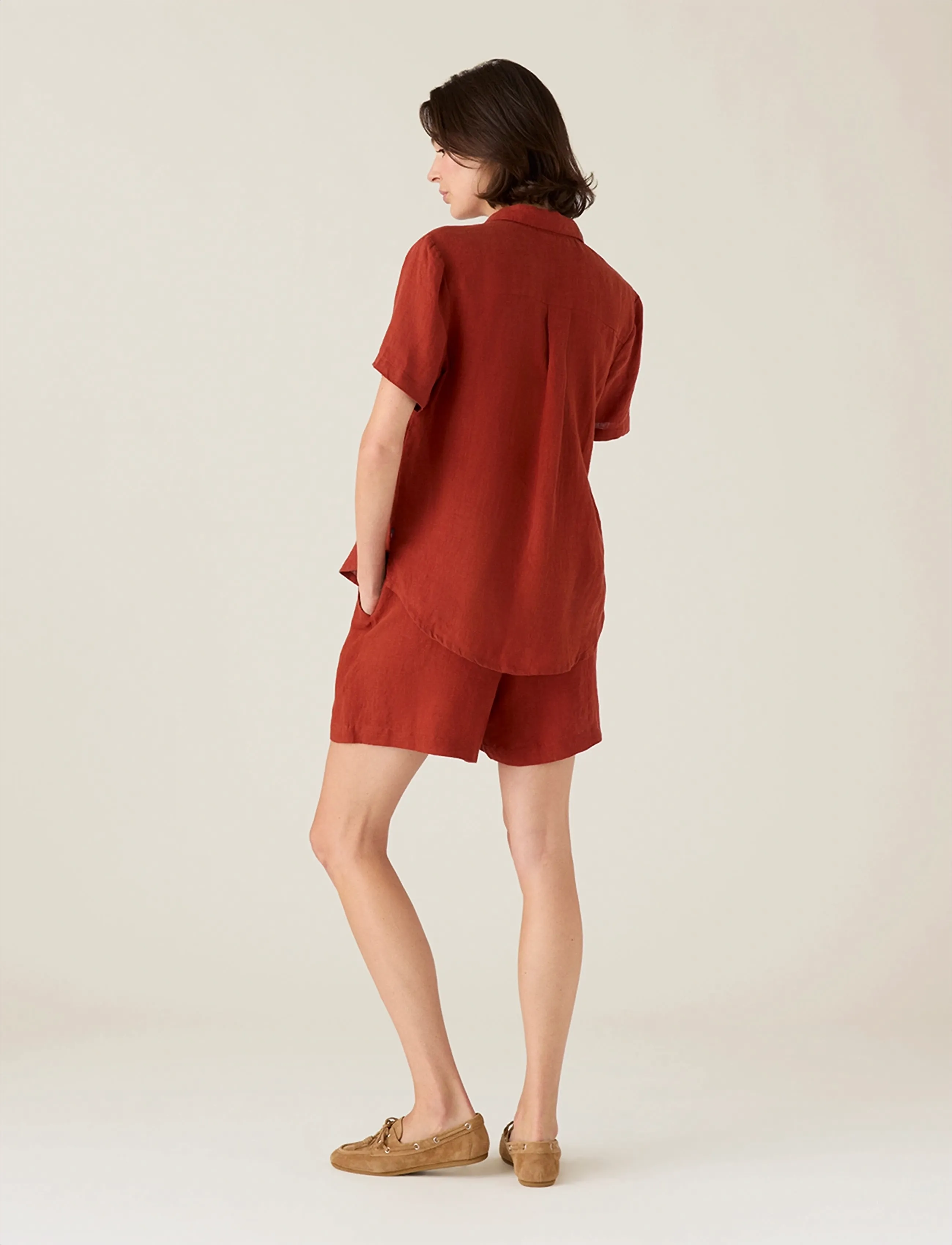 Lexington Clothing - Casual Short Sleeve Linen Shirt - kurzärmlige hemden - rust - 2
