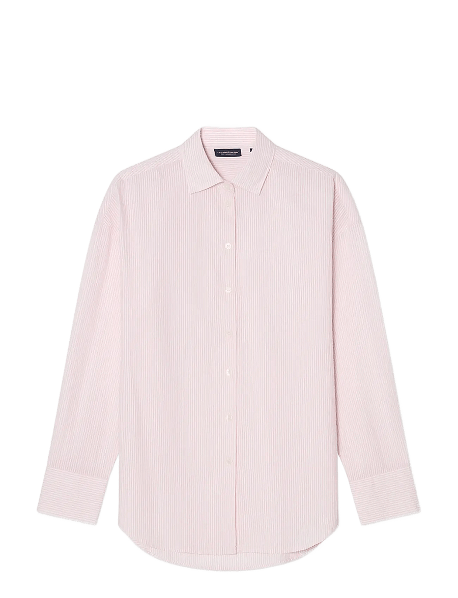 Lexington Clothing - Casual Seersucker Shirt - langärmlige hemden - pink/white stripe - 1