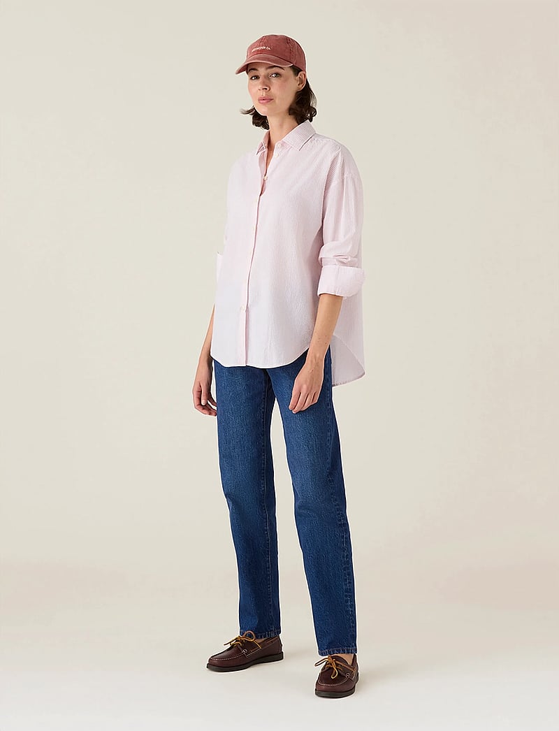 Lexington Clothing - Casual Seersucker Shirt - långärmade skjortor - pink/white stripe - 0