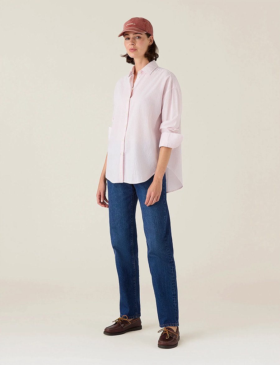 Lexington Clothing - Casual Seersucker Shirt - langärmlige hemden - pink/white stripe - 0