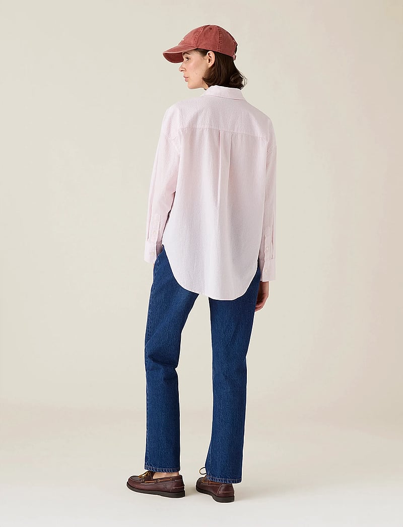 Lexington Clothing - Casual Seersucker Shirt - långärmade skjortor - pink/white stripe - 2