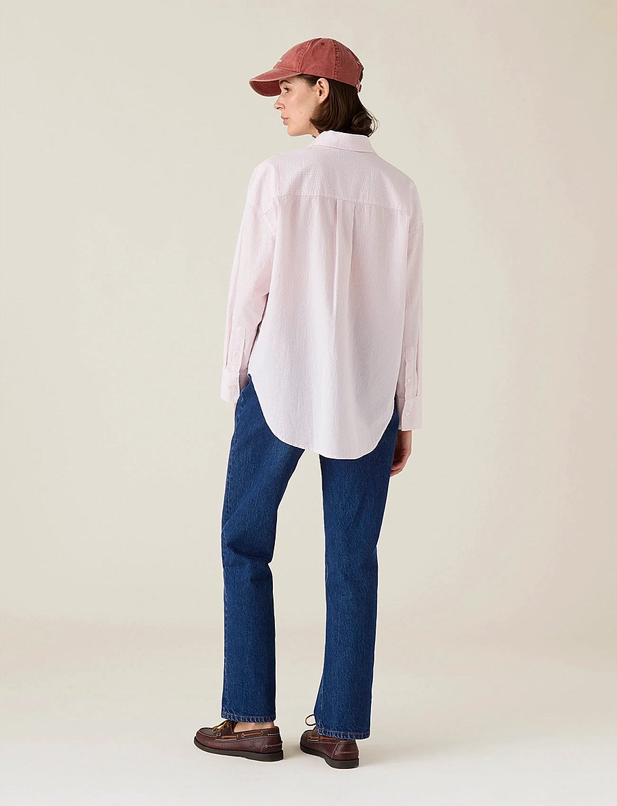 Lexington Clothing - Casual Seersucker Shirt - langärmlige hemden - pink/white stripe - 2